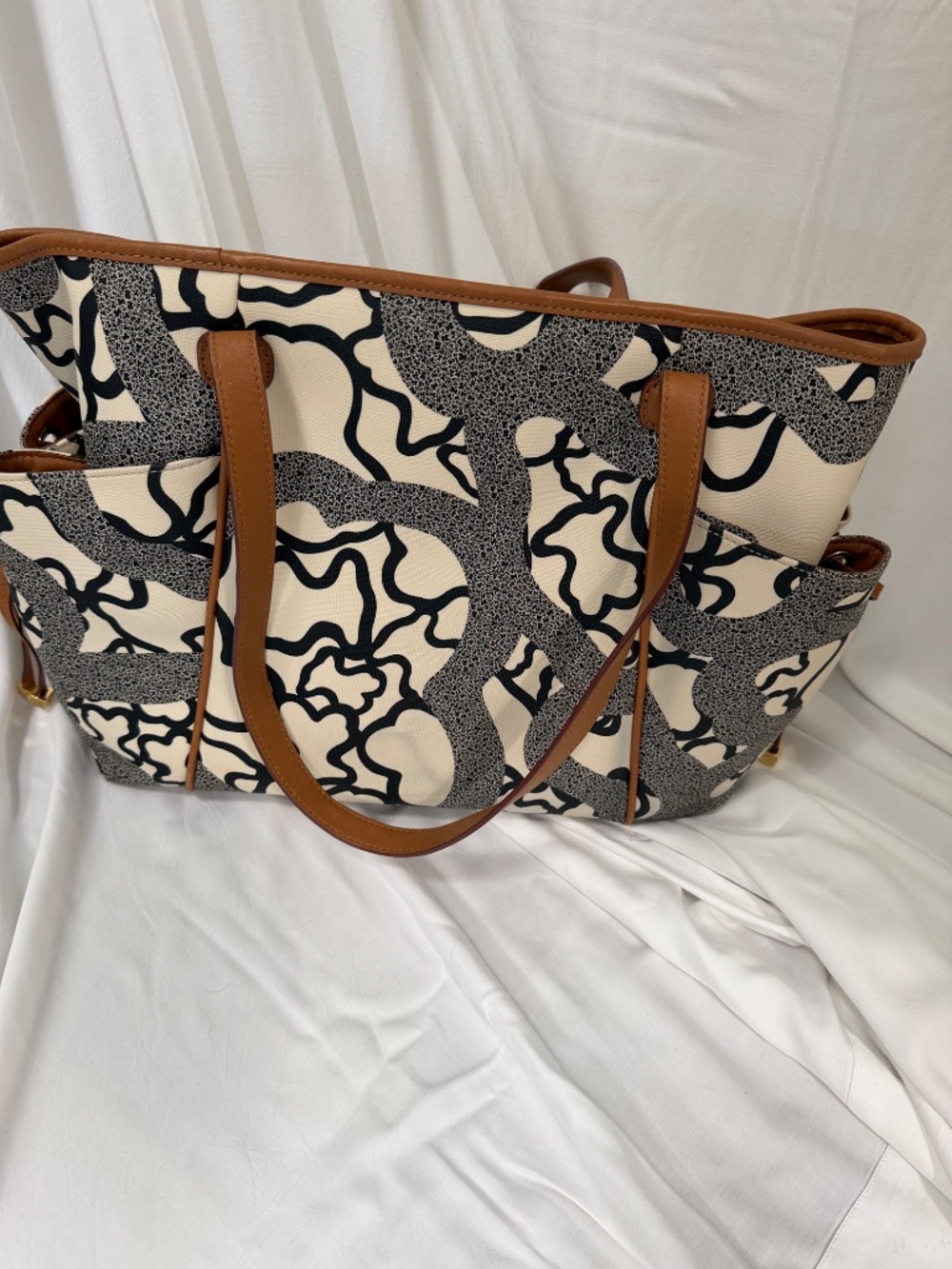 Tous fun tote bag with fun inside accent aqua lining - Picture 4 of 9